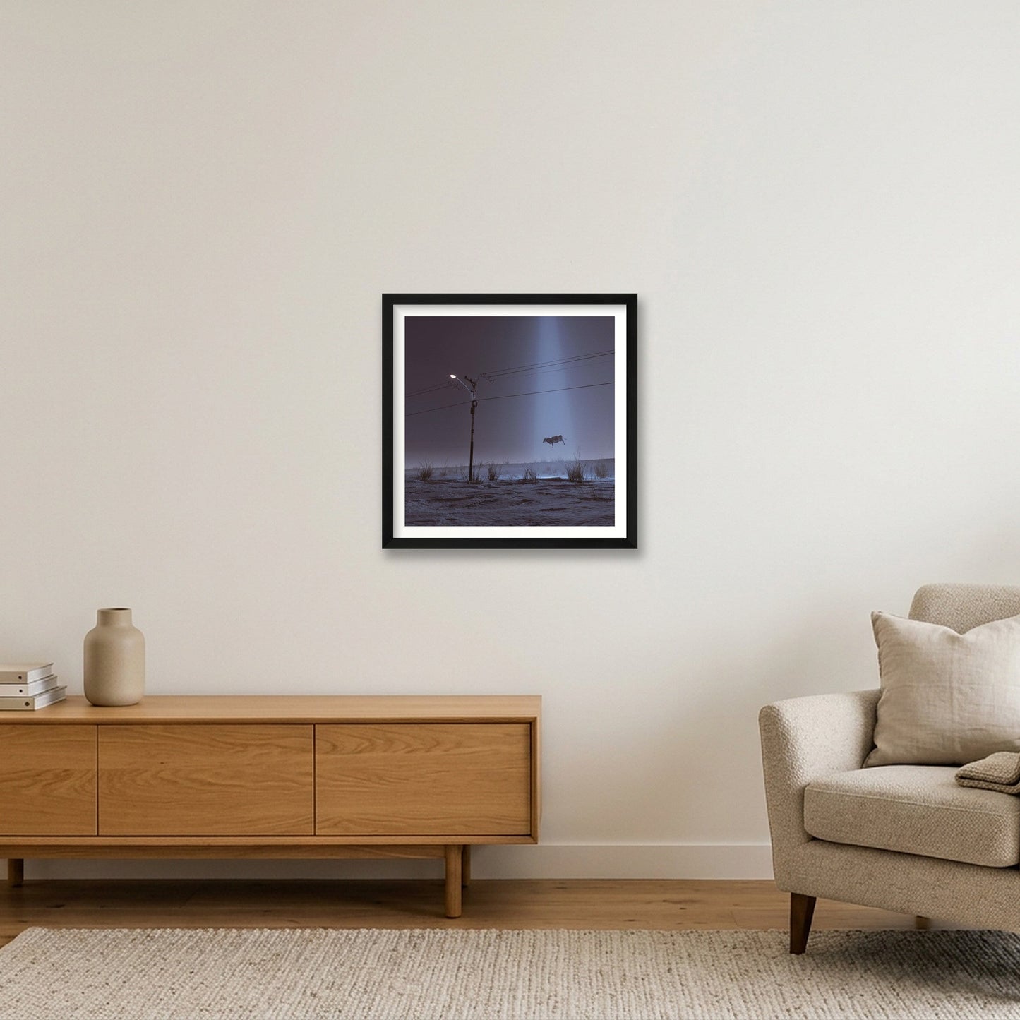 Jermaine Saunders – Leaving 2020 — 40×40cm, 16×16" Black Frame