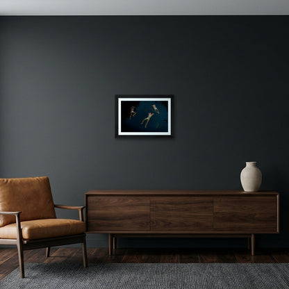 Ahmad Naser-Eldein – Floating Devils — A4 (30×21cm, 12×8") Black Frame