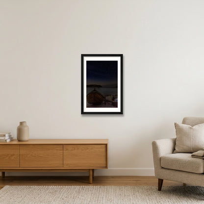 Oliver Dickinson – Lulworth Cove At Night — 30×45cm, 12×18" Black Frame