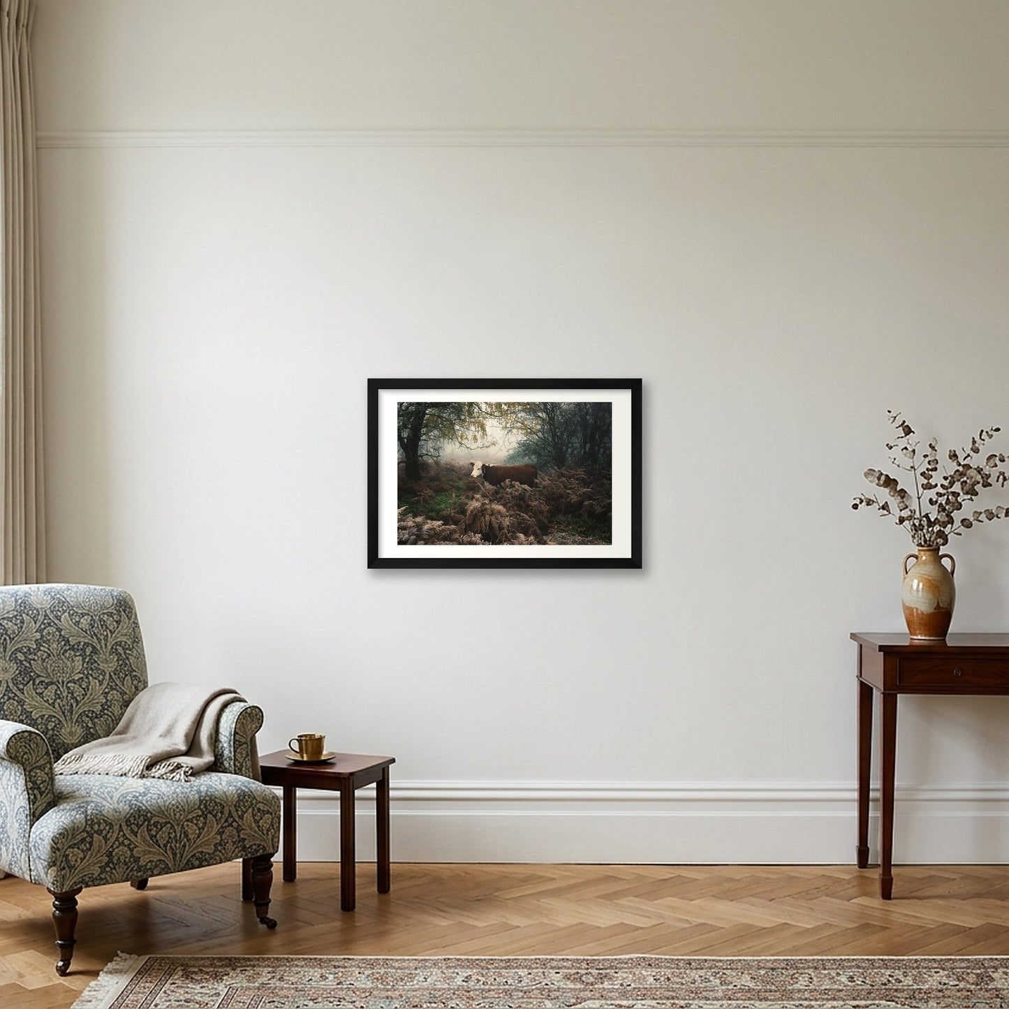 Jamie Tilley – Hereford Cow — 45×30cm, 18×12" Black Frame