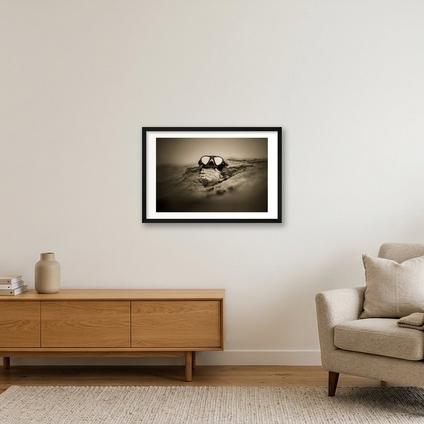 JF Julian – Guillaume Nery, South of France — 60×40cm, 24×16" Black Frame