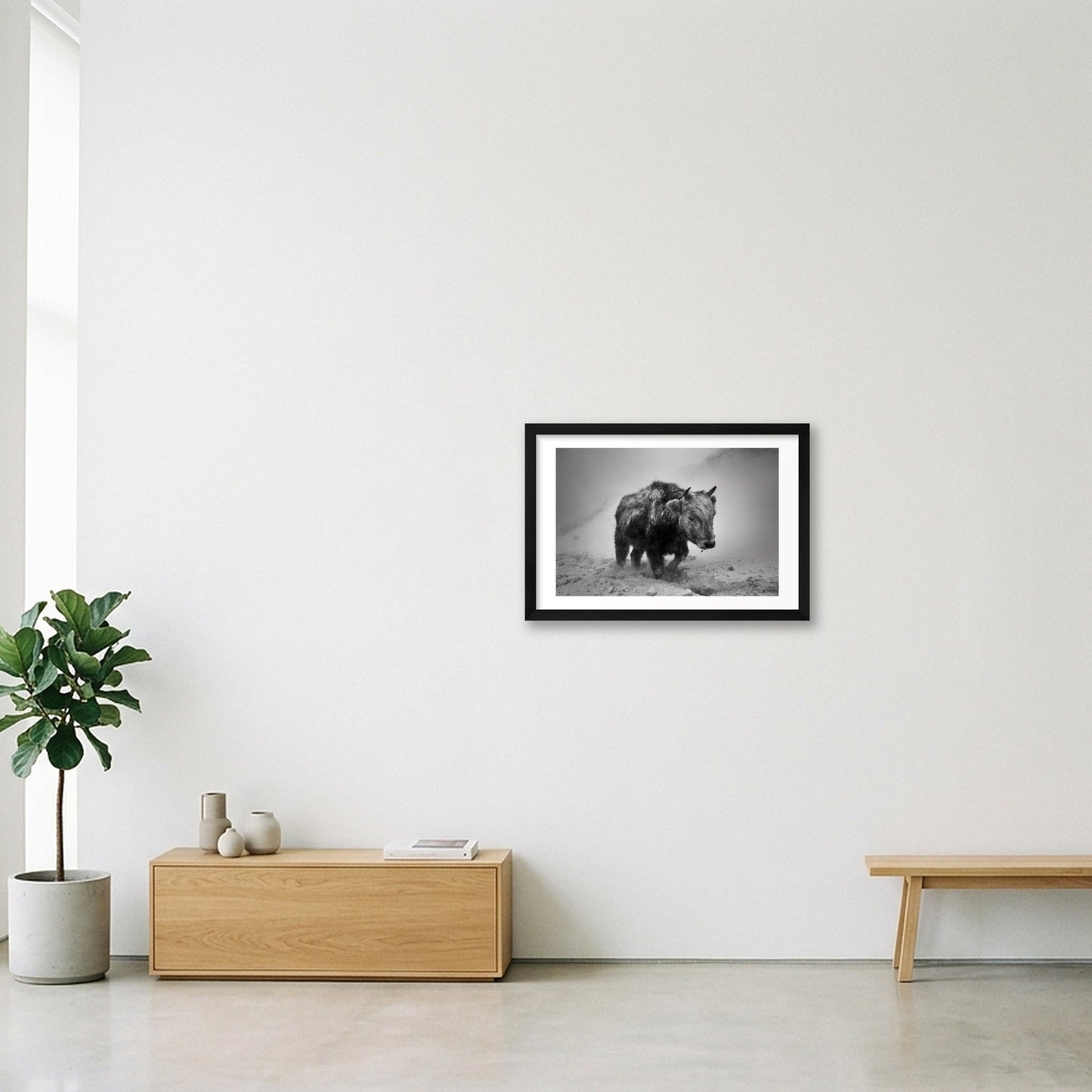 Orsoo Bayarsaikhan – Mongolian Bison — 45×30cm, 18×12" Black Frame