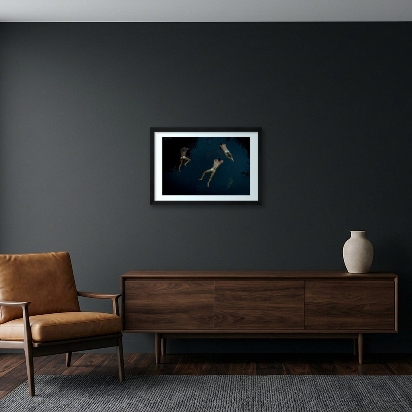 Ahmad Naser-Eldein – Floating Devils — 45×30cm, 18×12" Black Frame