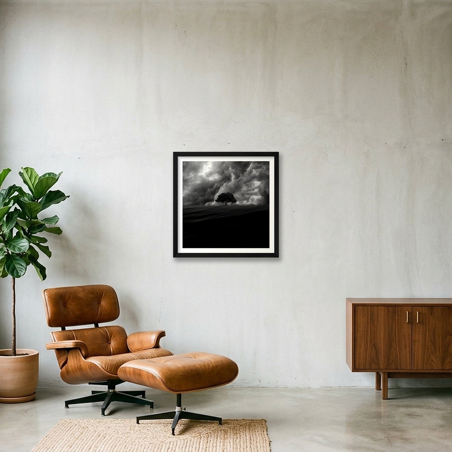 Olivier Mussard – Into The Wind — 40×40cm, 16×16" Black Frame