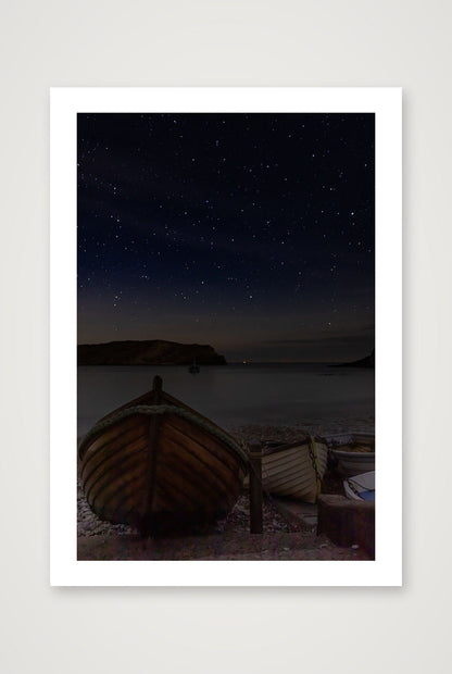 Oliver Dickinson – Lulworth Cove At Night — A4 (21×30cm, 8×12") Print only