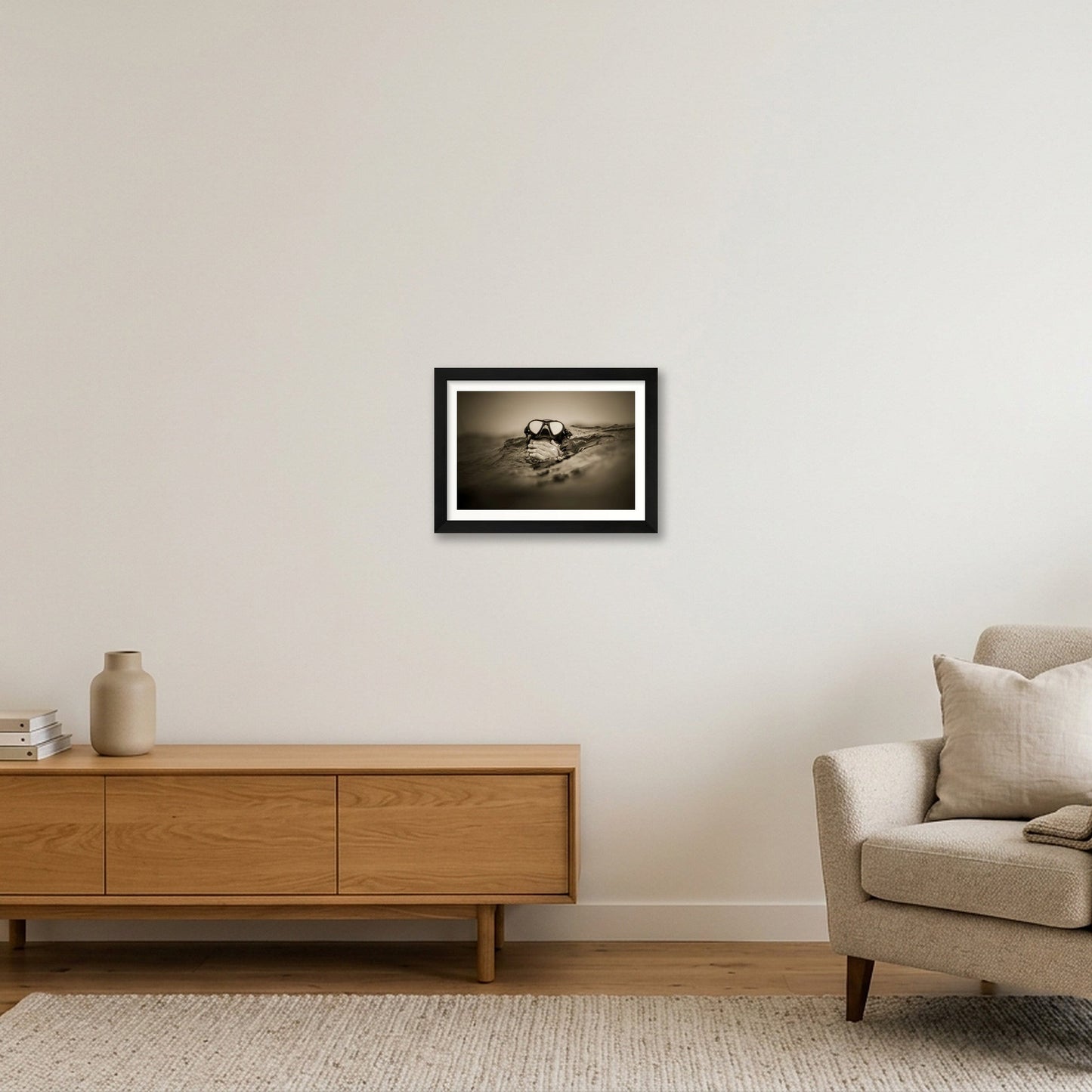 JF Julian – Guillaume Nery, South of France — A4 (30×21cm, 12×8") Black Frame