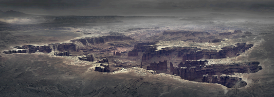 A photograph of a natural rock formation taken from a very far distance 